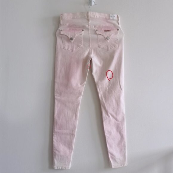 Hudson Lilly Midrise Skinny Jeans Light Pink White - Picture 5 of 13